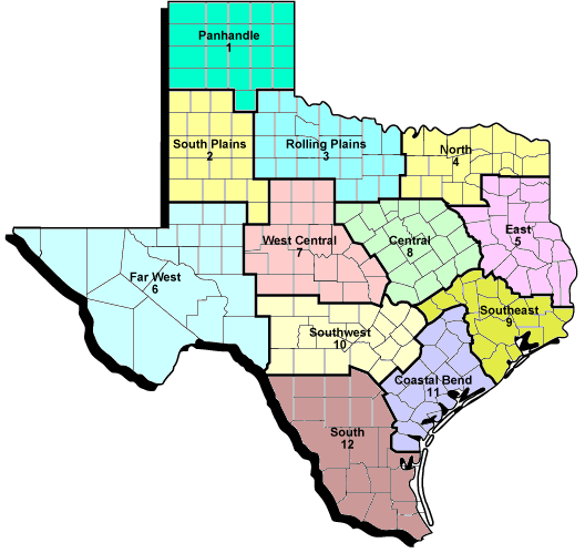 South Texas County Map