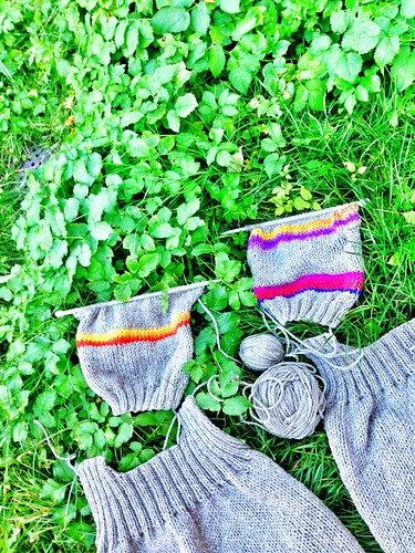 knitting a sweater