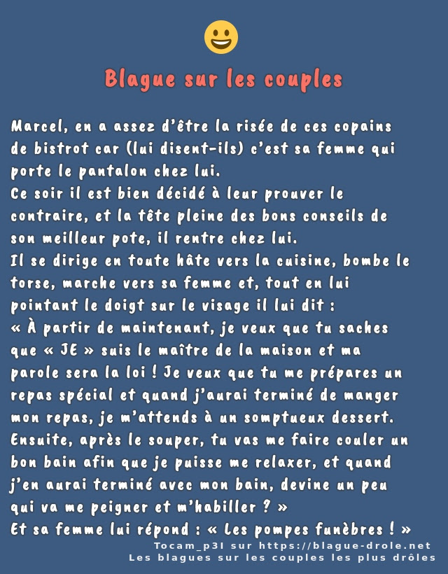 Blague Drole Le Top Des Blagues Sur Les Couples Page 2
