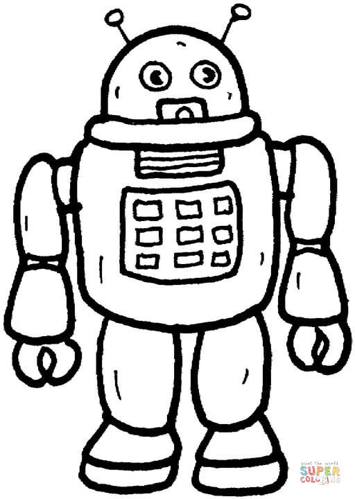Robot coloring page | Free Printable Coloring Pages