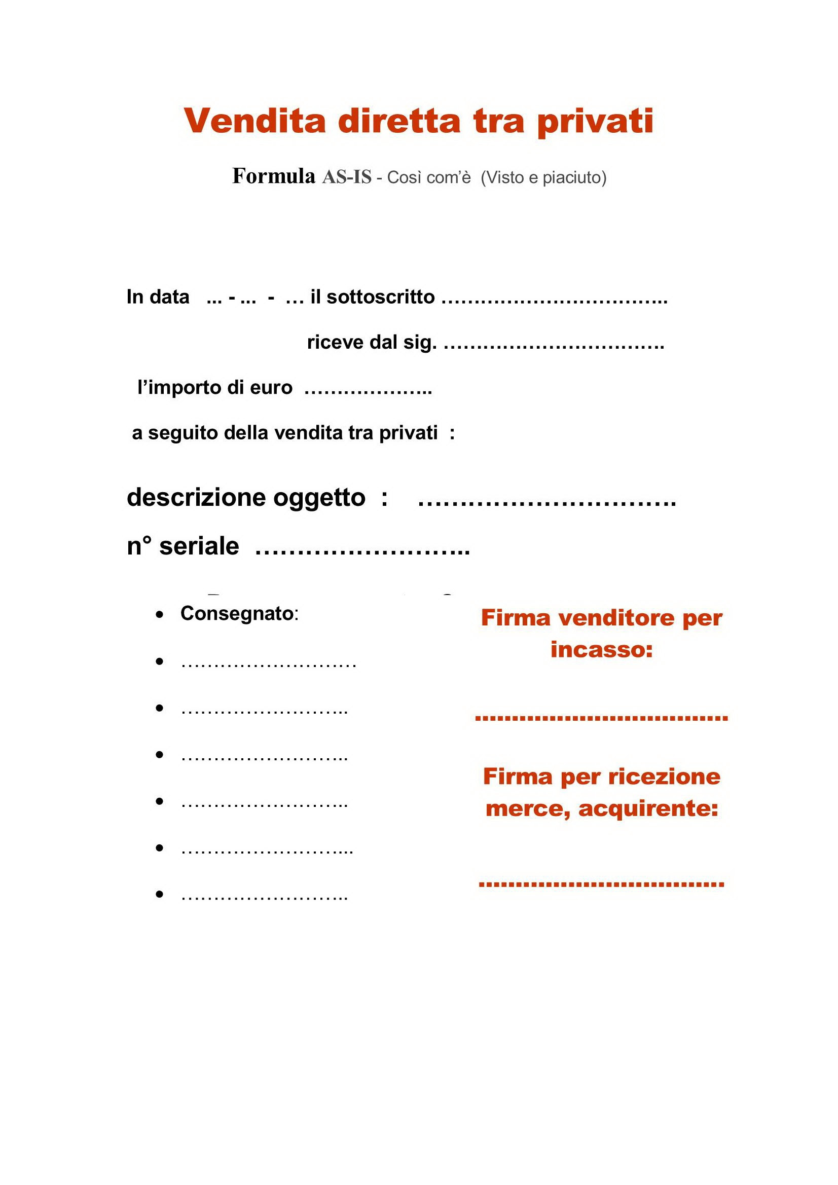 Contratto di compravendita tra privati, pagina 2 | JuzaPhoto