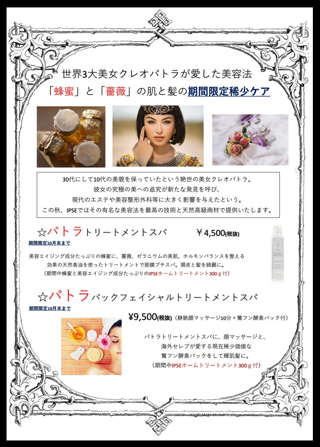 期間限定 世界三大美女クレオパトラが愛した美容法で頭皮髪綺麗にしましょう Ipse イプセ