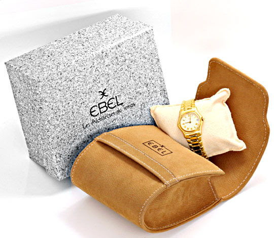 Originalfoto EBEL DAMEN-ARMBANDUHR GELB-GOLD