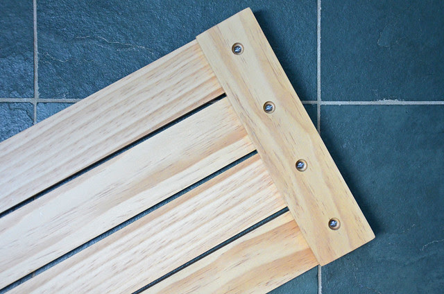 DIY shower & tub shelf