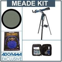 Meade Star Navigator 102mm 4 inch f/7.7 Refractor Telescope with AudioStar - with Accessory Kit (Meade Star Chart and Flashlight Set, Meade #96 ND.9x (1.25
