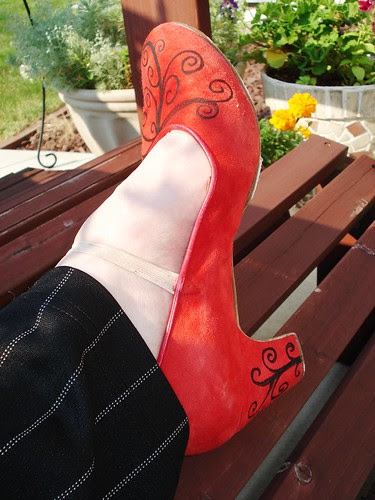 thisisagame asked: I have a hard one for you. Horse shoe tattoos? Red Flamenco Shoes-Tattoo Style