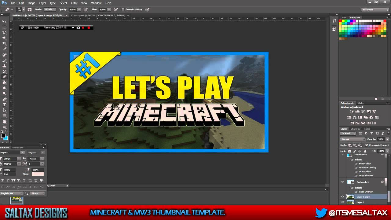 Speedart by Saltax 3 Minecraft MW3 Thumbnail Template Speedart by Saltax 3 Minecraft MW3 Thumbnail Template