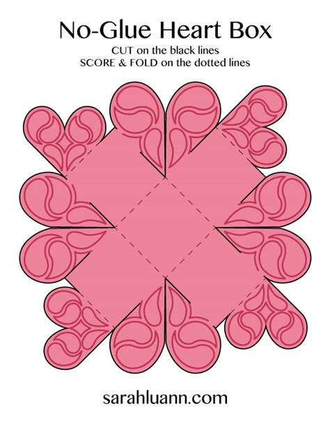  printable template and video instructions for assembling a valentines