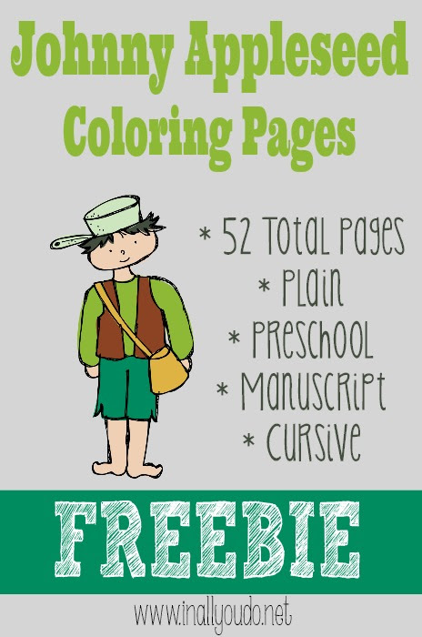 Download FREE Johnny Appleseed Coloring Pages | Free Homeschool Deals