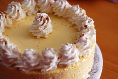 White Chocolate Egg Nog Mousse Cake.