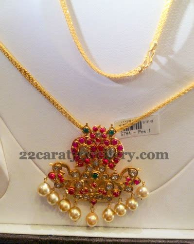 1 carat pear shaped diamonds also work exceptionally well in custom jewelry, such as earrings and solitaire pendants. Ruby Simple Necklace 32 Grams - Jewellery Designs