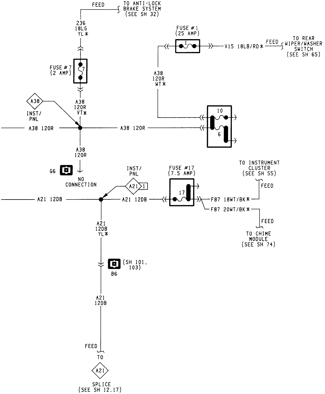 Connector view with wiring for ignition switch for 1994 jeep cherokee