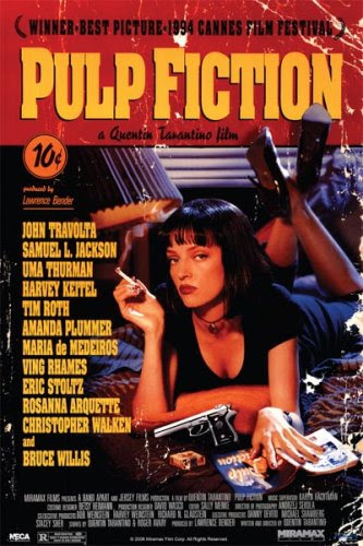 uma thurman pulp. Fiction Pulp Poster Uma On Bed
