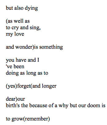14. but also dyingâ, 95 Poems (1958)