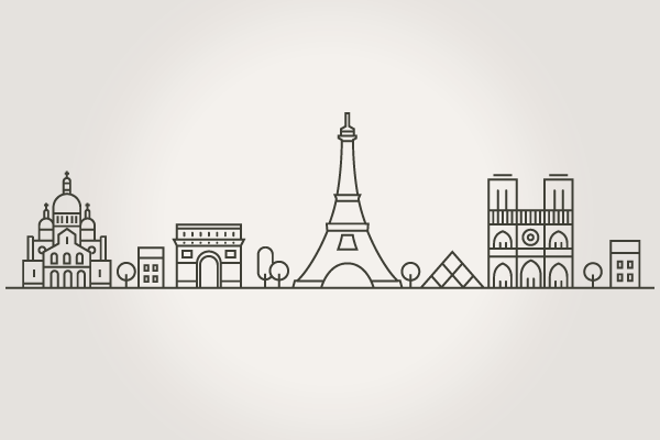 パリの街並み線画ver 街 建物系イラスト専門サイト Town Illust