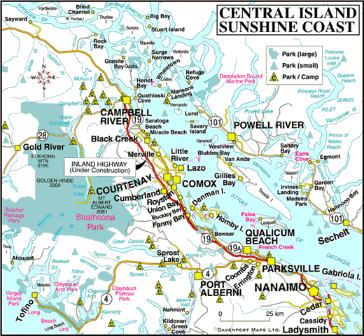 Road Map Of Vancouver Island