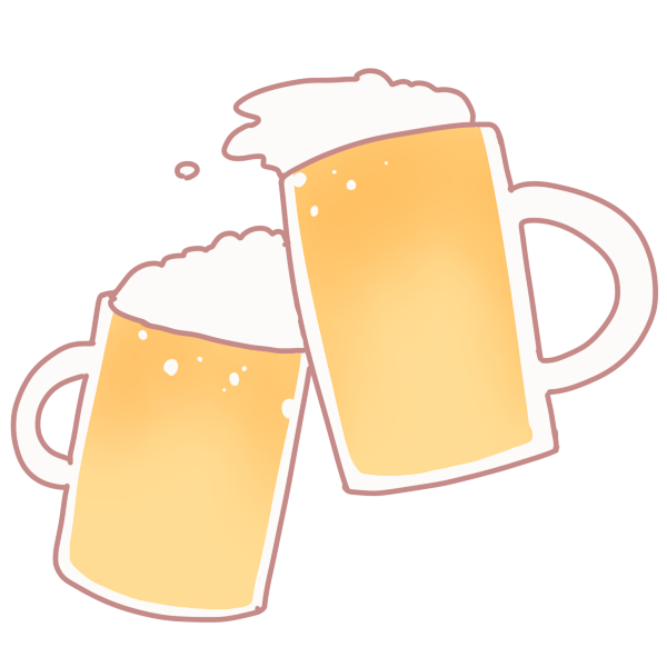 ビールで乾杯のイラスト かわいいフリー素材が無料のイラストレイン
