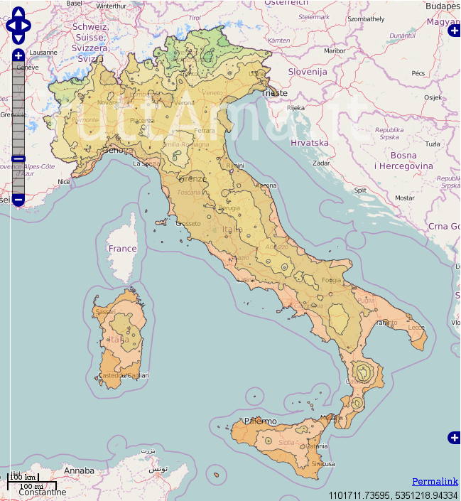 Carta Tematica Frutta Italia