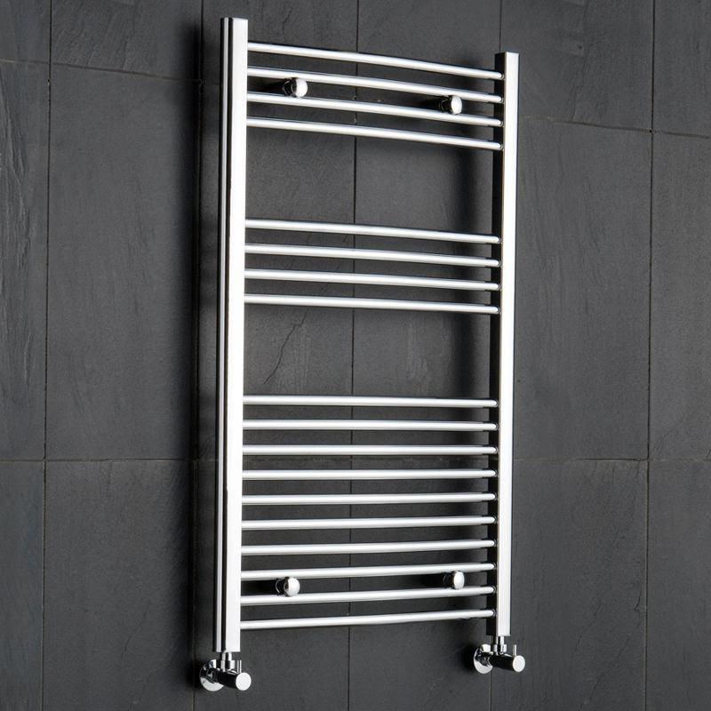 Premium Chrome Curved Heated Bathroom Towel Radiator Rail 39.5 x 23.5