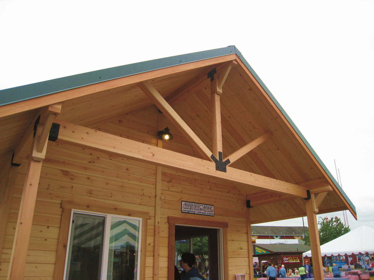 mighty cabanas and sheds. pre-cut cabins, sheds, play
