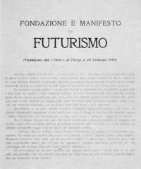 Marinetti e il Futurismo - Il Manifesto del Futurismo - Internet Culturale