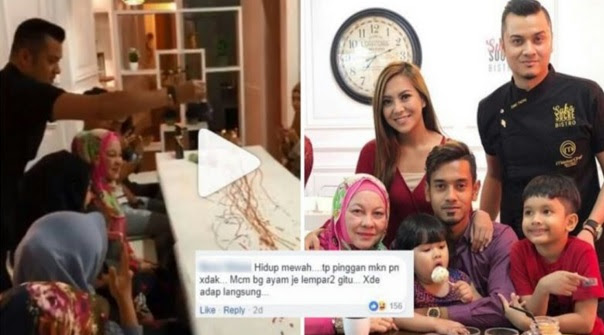 [Video] “Bagi Makan Ayam Berseni Macam Ni Jugak…” -Hidangan Kek Raf Di’baling’ Atas Meja, Dato’ Fazley Yaakob Dikritik Kurang Beradap?
