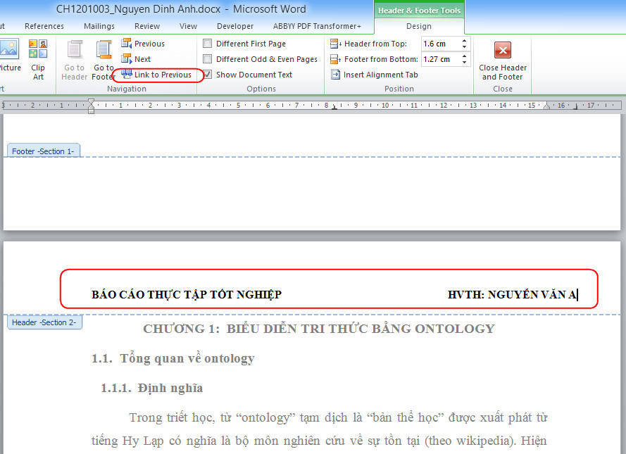 đánh tiêu đề bất kỳ trong word