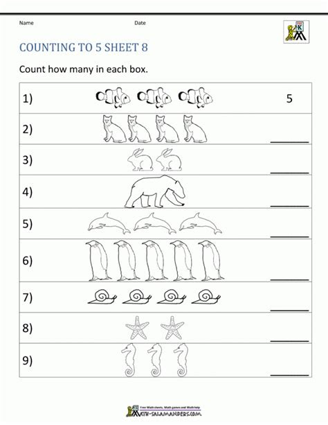  counting the number 5 worksheets 99worksheets