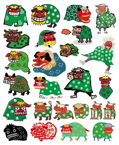 獅子舞 お正月 縁起物のイラストai Eps ベクタークラブ イラストレーター素材が無料