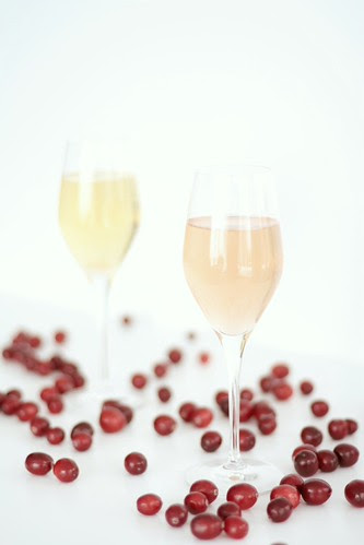 Champagne and cranberry cocktails