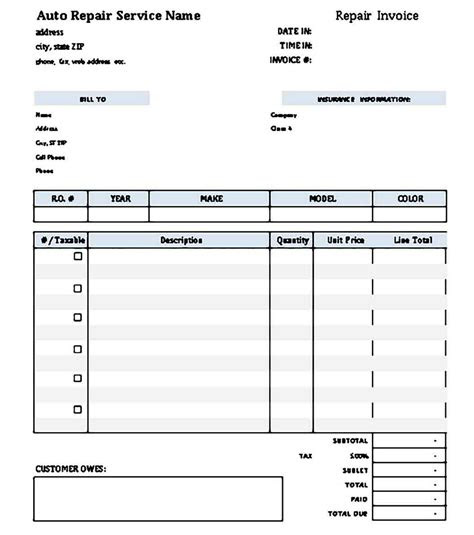  free printable hvac invoice template database
