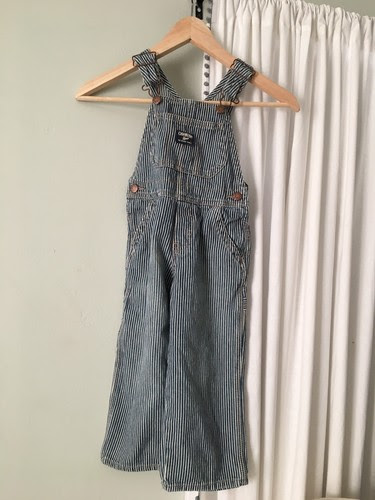 Oshkosh-Overalls-Blue-amp-White-Stripes-Size-3-Toddler