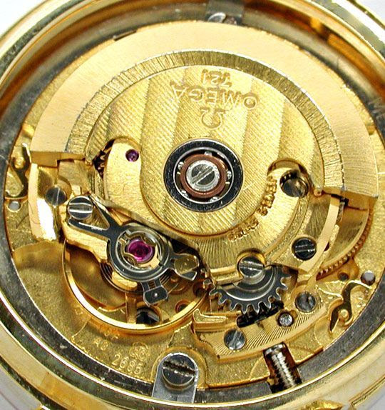 Originalfoto DAMEN OMEGA 18K-G.GOLD AUTOMATIK MONDPHASE DATUM TOPUHR