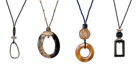 Cinzia's designer eyeglass holding necklaces.