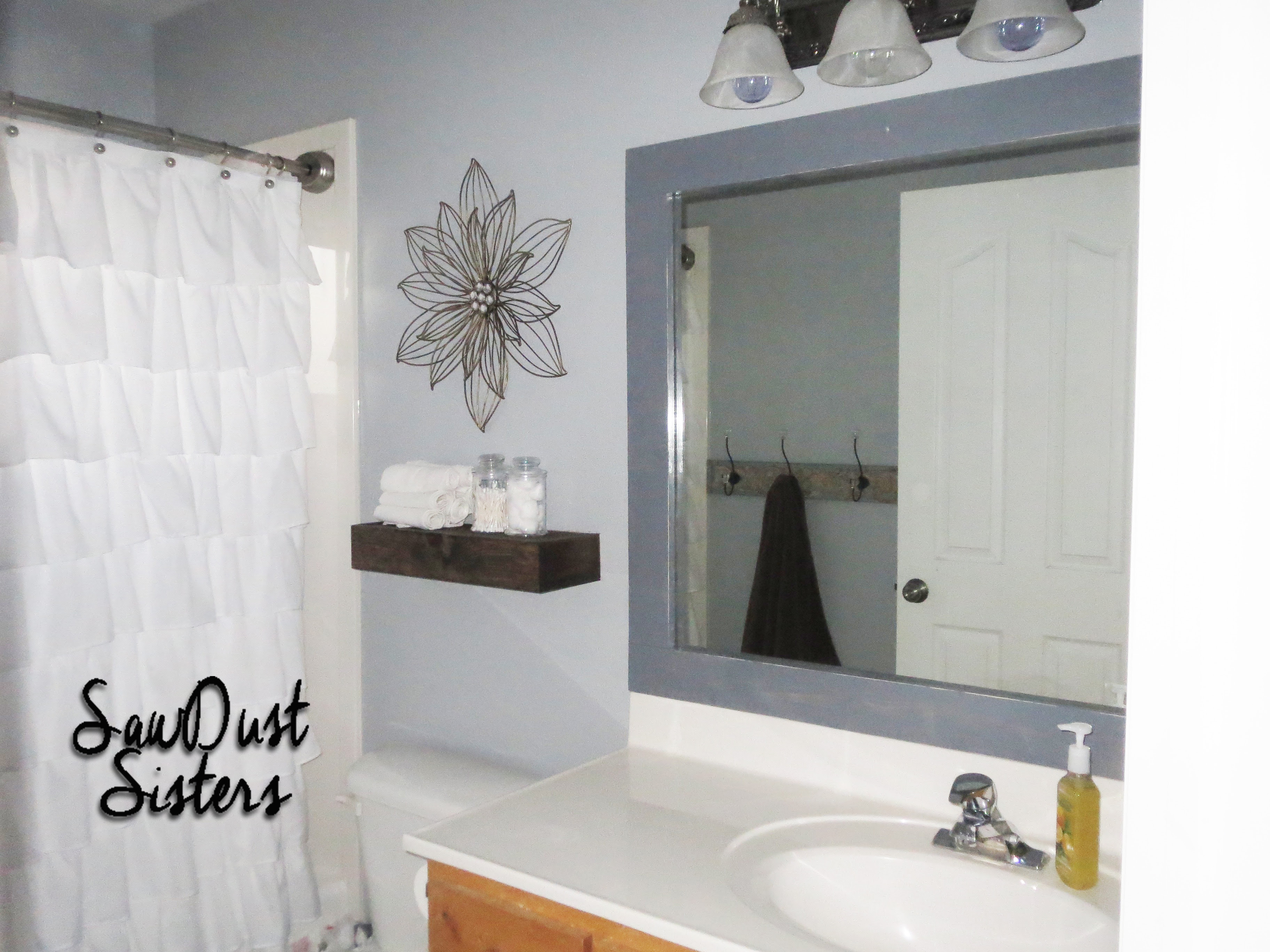 DIY Bathroom Mirror Frame Sawdust Sisters