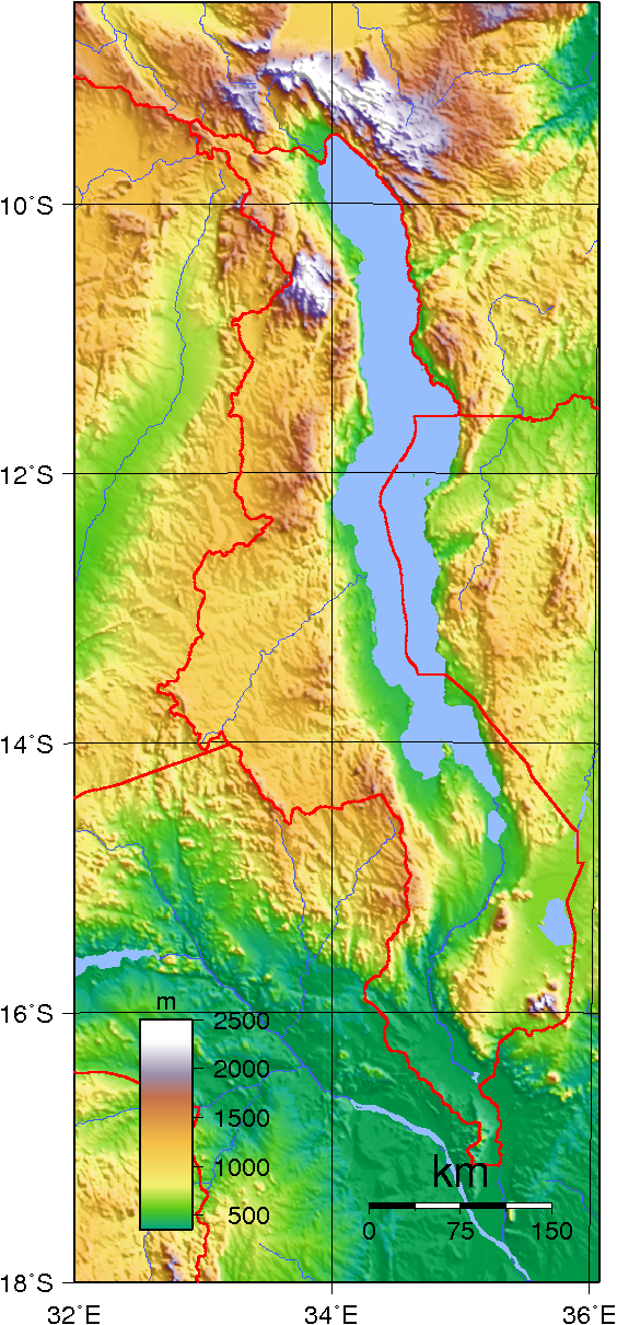 map of malawi. File:Malawi Topography.png