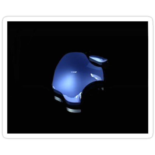 "Blue Apple iPod Logo T-shirt" Stickers by Rebecca ...