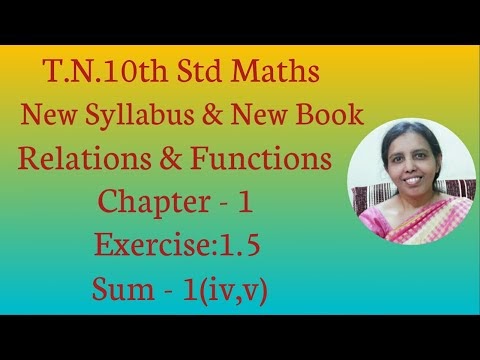 10th std Maths New Syllabus (T.N) 2019 - 2020 Relations & Functions Ex:1.5-1(iv,v)