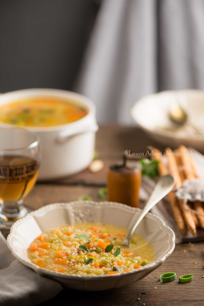 veggy soup millet and almond