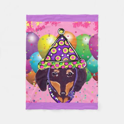 Chocolate Dachshund Fleece Blanket