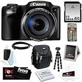 Canon Powershot SX510 HS CMOS 12.1MP 1080p 30x Optical Zoom Digital Camera + Additional Battery + 32GB Memory Card + Camera Case + Accessory Kit