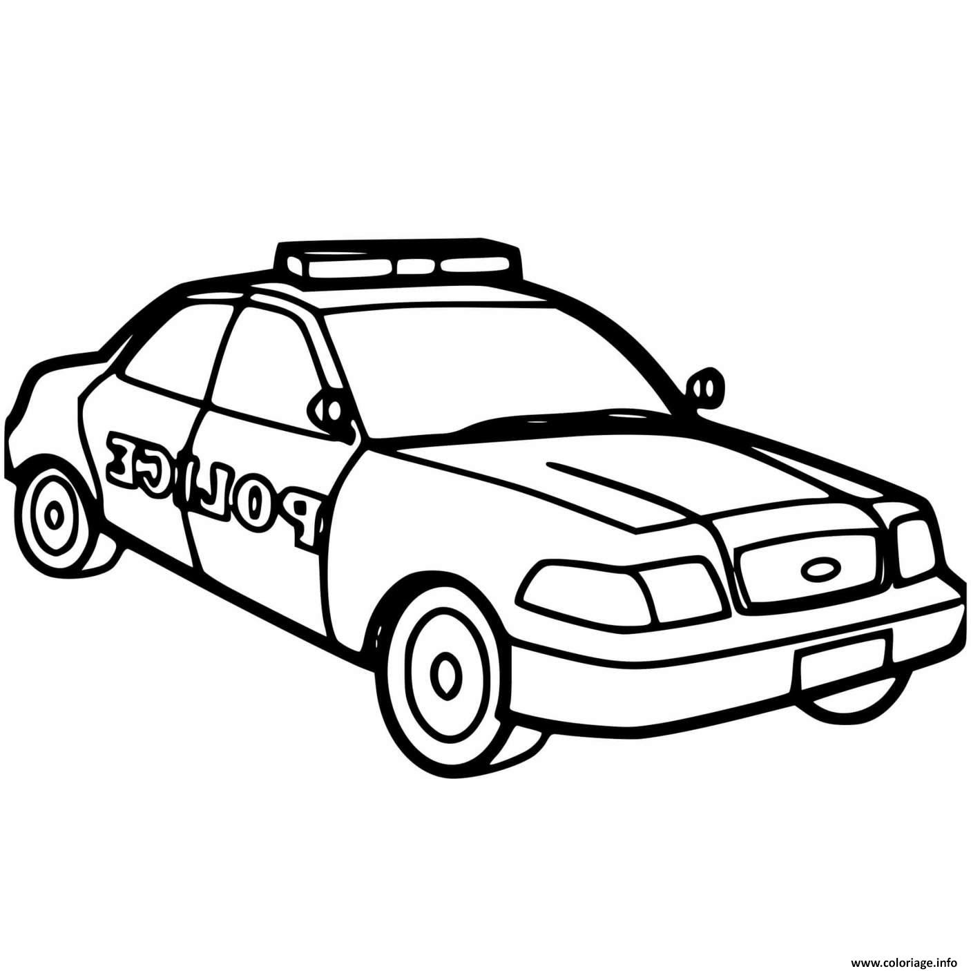 Coloriage Voiture De Police Maternelle Americaine Jecolorie Com
