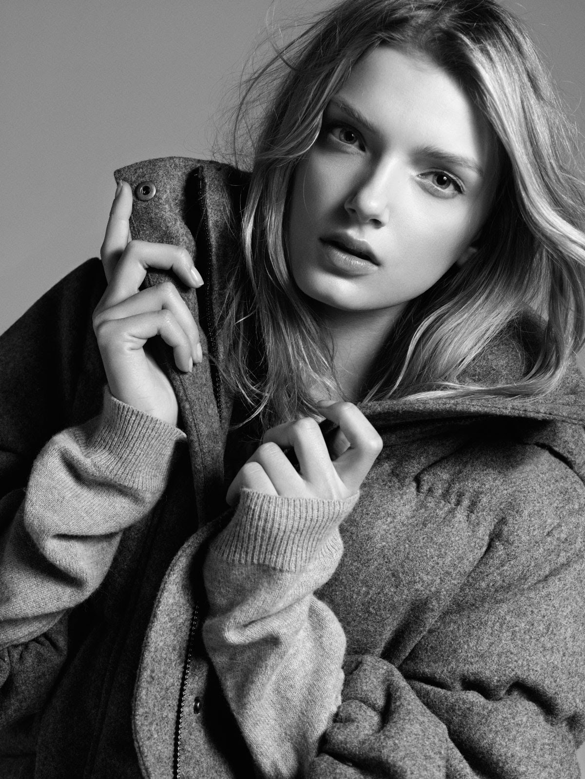 Lily Donaldson Down to Earth Model B/W Photo