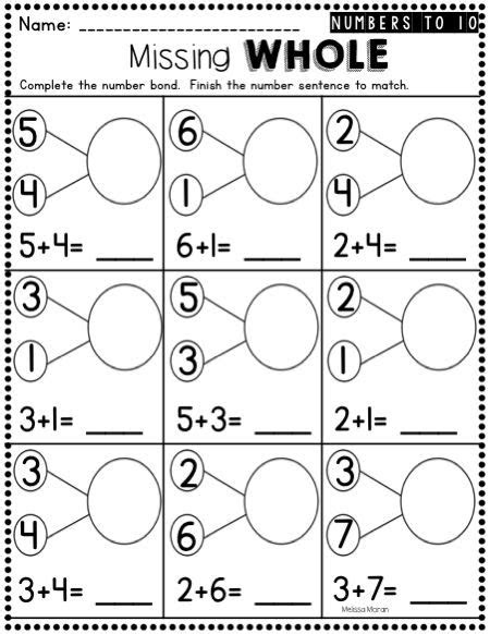 Click here for a detailed description of all the . kindergarten number bonds worksheets to 10 and google slides digital