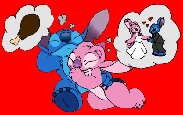 Back &gt; Gallery For &gt; Stitch And Angel Kiss