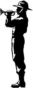 drawing of a bugler silhouette
