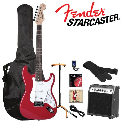 Fender Starcaster Strat Electric Guitar, red