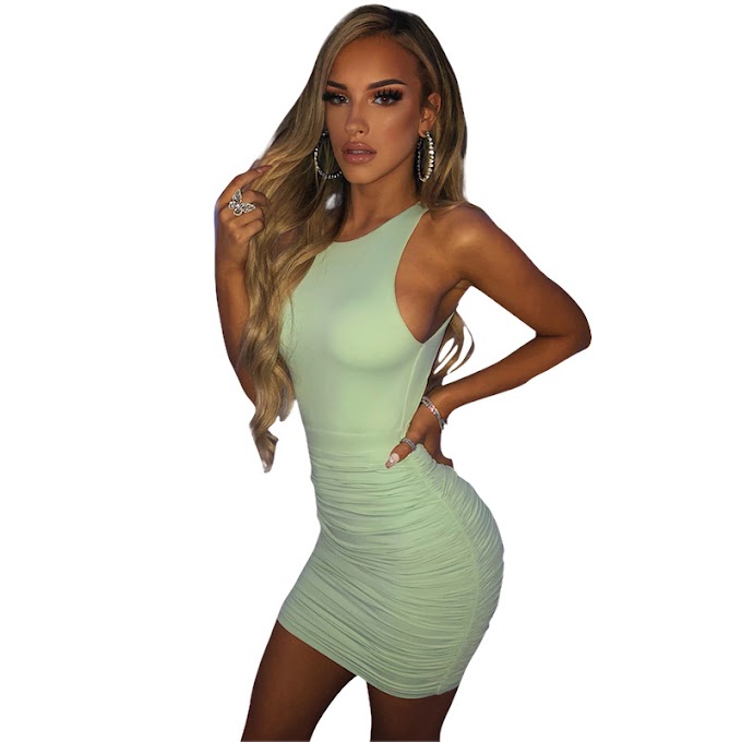Discount Spring/summer 2021 backless dress party lace dress bandage skirt female temperament