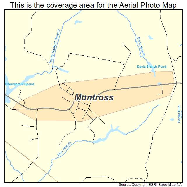 Montross, VA Virginia Aerial Photography Map