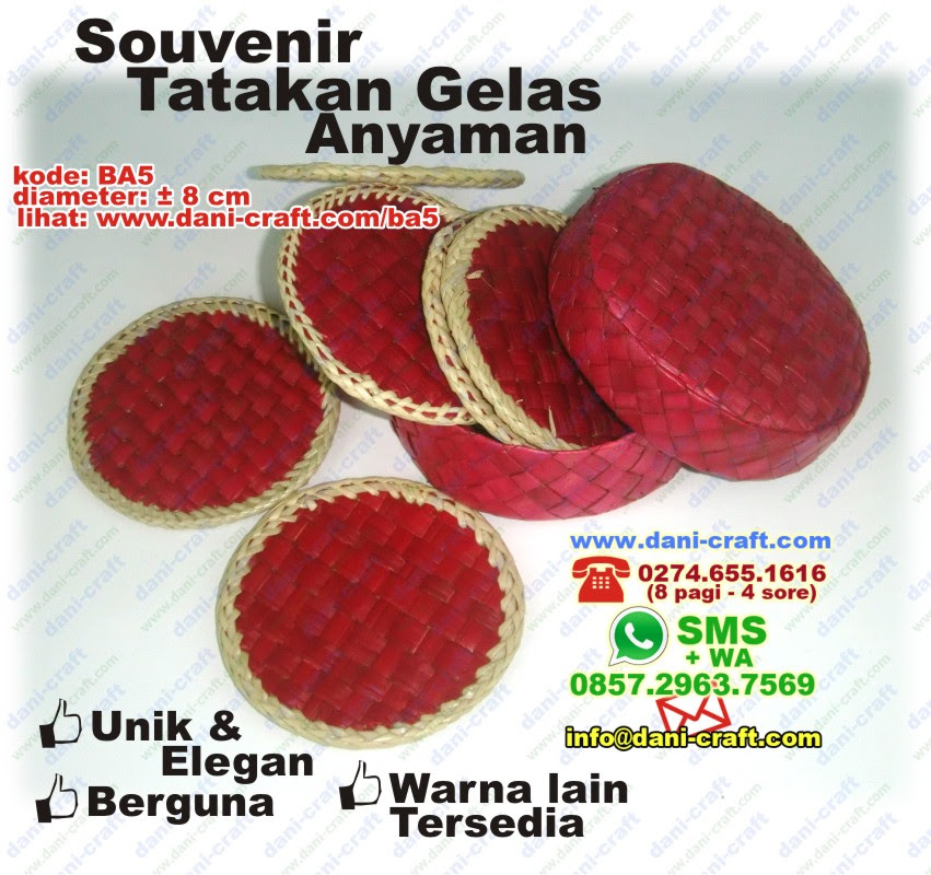 Tatakan Gelas Anyaman Souvenir Pernikahan